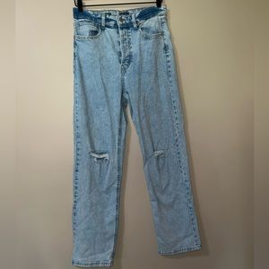 Wild Fable Super High Rise Straight Size Small Light Blue Washed